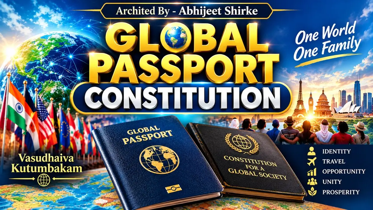 Constitution on Global Passport Illustration